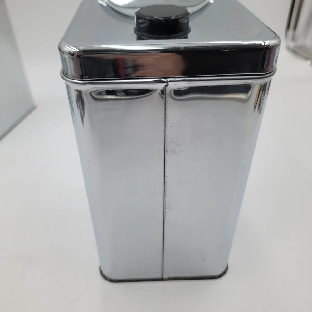 VTG Kreamer Ware Chrome Kitchen Canister Set 4pc Mid Century Retro Metal